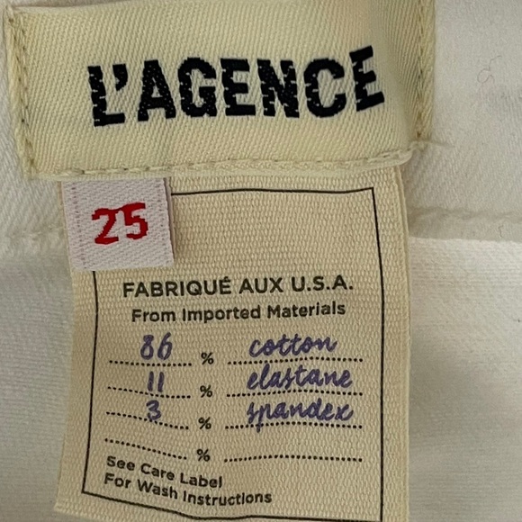 NWOT L'AGENCE Selma High Rise Sleek Baby Boot Jeans Blanc Size 25 Revolve $255 - Picture 12 of 14